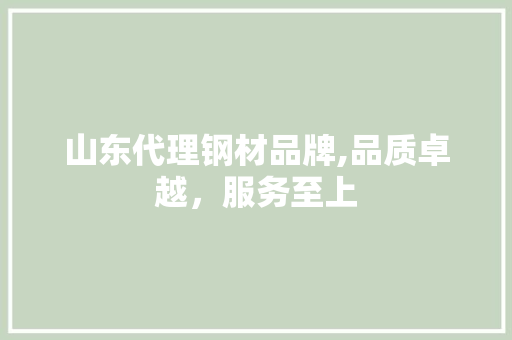 山东代理钢材品牌,品质卓越，服务至上
