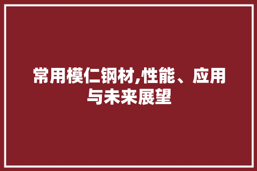 常用模仁钢材,性能、应用与未来展望