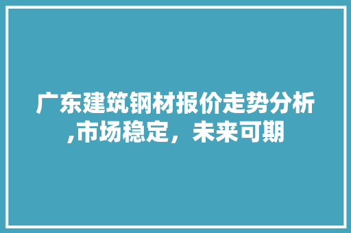 广东建筑钢材报价走势分析,市场稳定，未来可期