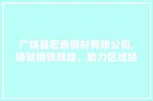 广饶县宏泰钢材有限公司,铸就钢铁辉煌，助力区域经济发展