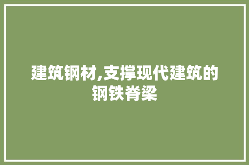 建筑钢材,支撑现代建筑的钢铁脊梁