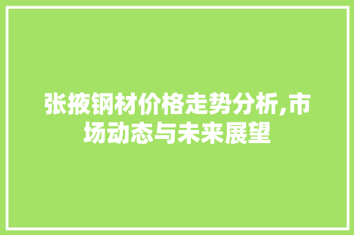 张掖钢材价格走势分析,市场动态与未来展望