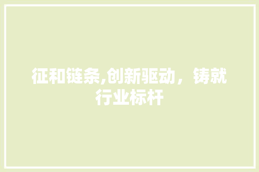 征和链条,创新驱动，铸就行业标杆