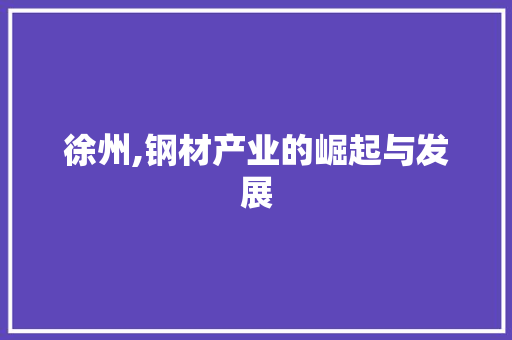 徐州,钢材产业的崛起与发展