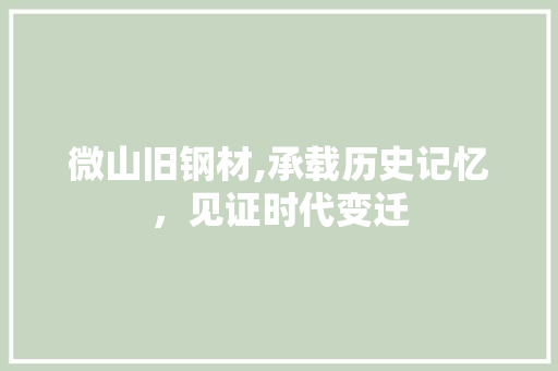 微山旧钢材,承载历史记忆，见证时代变迁