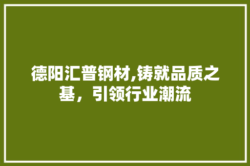 德阳汇普钢材,铸就品质之基，引领行业潮流