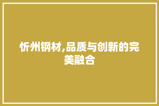 忻州钢材,品质与创新的完美融合