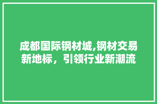 成都国际钢材城,钢材交易新地标，引领行业新潮流