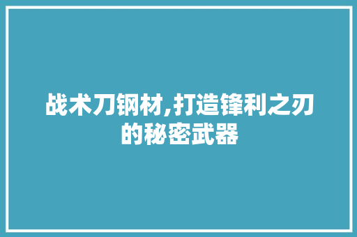 战术刀钢材,打造锋利之刃的秘密武器
