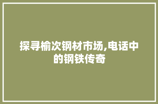 探寻榆次钢材市场,电话中的钢铁传奇