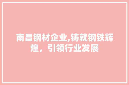 南昌钢材企业,铸就钢铁辉煌，引领行业发展