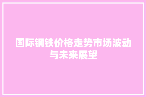国际钢铁价格走势市场波动与未来展望