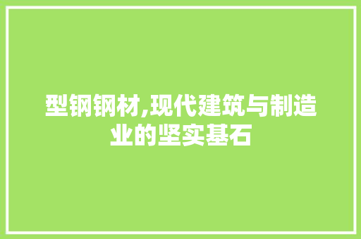 型钢钢材,现代建筑与制造业的坚实基石