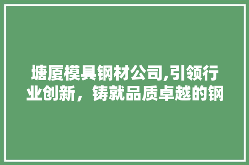 塘厦模具钢材公司,引领行业创新，铸就品质卓越的钢铁典范