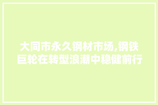 大同市永久钢材市场,钢铁巨轮在转型浪潮中稳健前行
