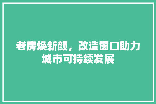 老房焕新颜，改造窗口助力城市可持续发展