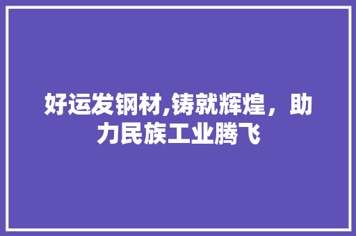 好运发钢材,铸就辉煌，助力民族工业腾飞