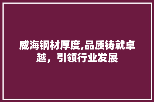 威海钢材厚度,品质铸就卓越，引领行业发展