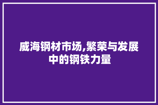 威海钢材市场,繁荣与发展中的钢铁力量