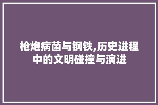 枪炮病菌与钢铁,历史进程中的文明碰撞与演进