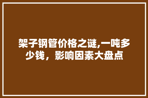 架子钢管价格之谜,一吨多少钱，影响因素大盘点