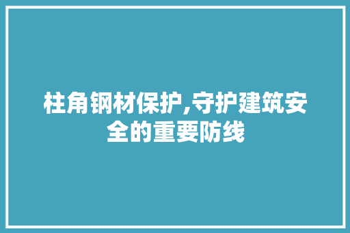 柱角钢材保护,守护建筑安全的重要防线