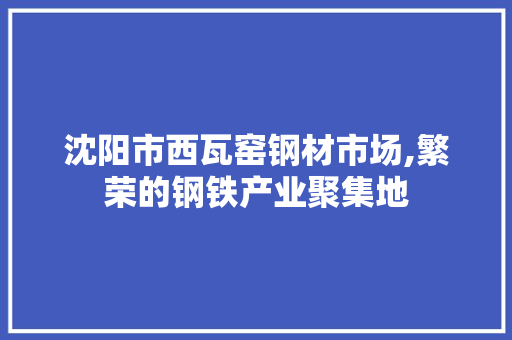 沈阳市西瓦窑钢材市场,繁荣的钢铁产业聚集地