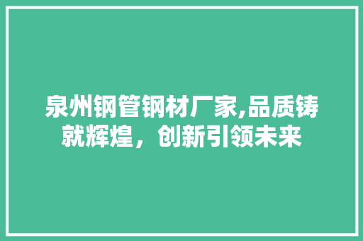 泉州钢管钢材厂家,品质铸就辉煌，创新引领未来