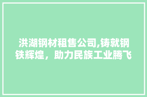 洪湖钢材租售公司,铸就钢铁辉煌，助力民族工业腾飞