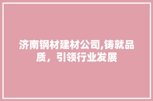 济南钢材建材公司,铸就品质，引领行业发展