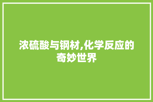 浓硫酸与钢材,化学反应的奇妙世界