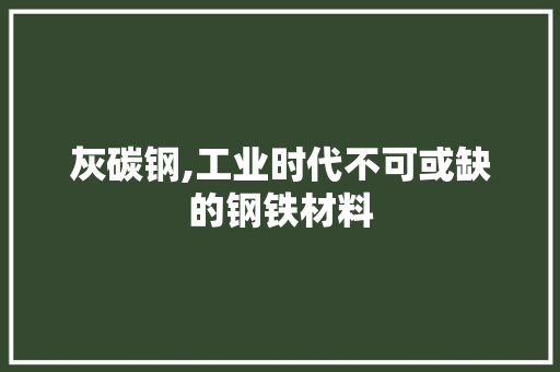 灰碳钢,工业时代不可或缺的钢铁材料