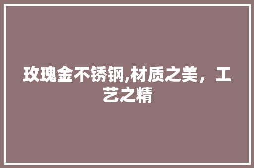 玫瑰金不锈钢,材质之美，工艺之精