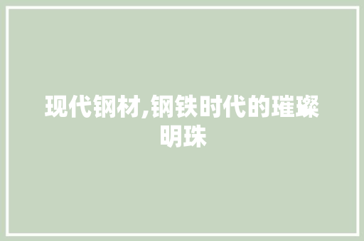 现代钢材,钢铁时代的璀璨明珠