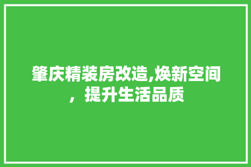肇庆精装房改造,焕新空间，提升生活品质
