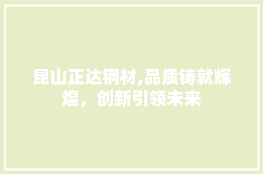昆山正达钢材,品质铸就辉煌，创新引领未来