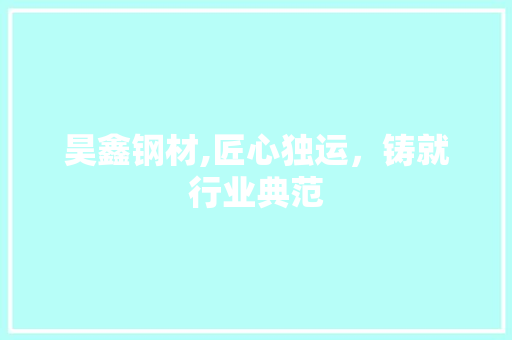 昊鑫钢材,匠心独运，铸就行业典范