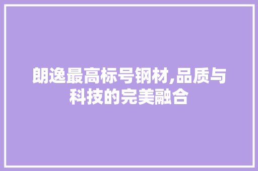 朗逸最高标号钢材,品质与科技的完美融合