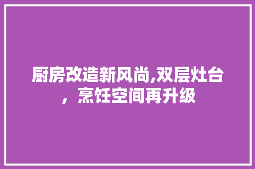 厨房改造新风尚,双层灶台，烹饪空间再升级