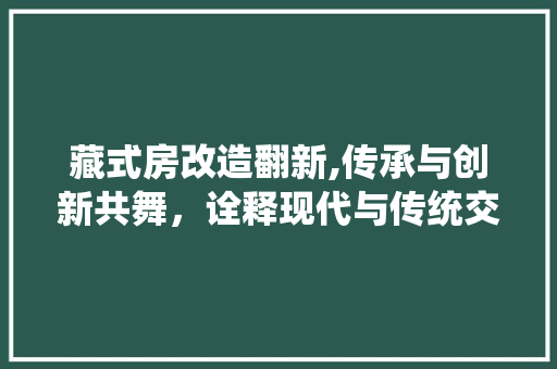 藏式房改造翻新,传承与创新共舞，诠释现代与传统交融之美