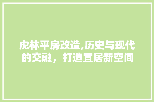虎林平房改造,历史与现代的交融，打造宜居新空间