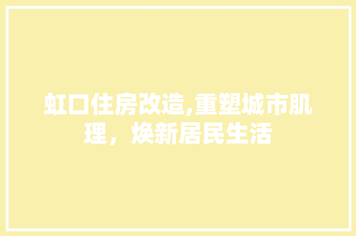 虹口住房改造,重塑城市肌理，焕新居民生活