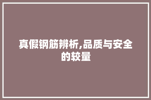 真假钢筋辨析,品质与安全的较量