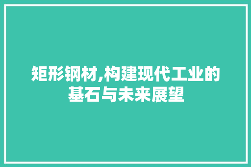 矩形钢材,构建现代工业的基石与未来展望