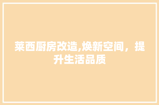 莱西厨房改造,焕新空间，提升生活品质