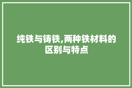 纯铁与铸铁,两种铁材料的区别与特点