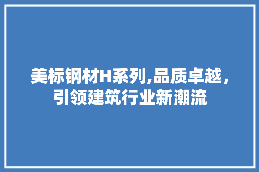 美标钢材H系列,品质卓越，引领建筑行业新潮流