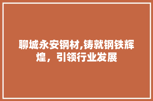 聊城永安钢材,铸就钢铁辉煌，引领行业发展
