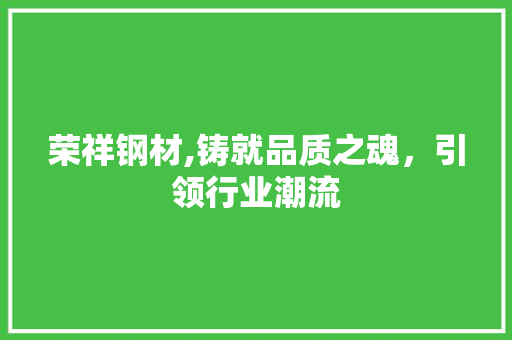 荣祥钢材,铸就品质之魂，引领行业潮流