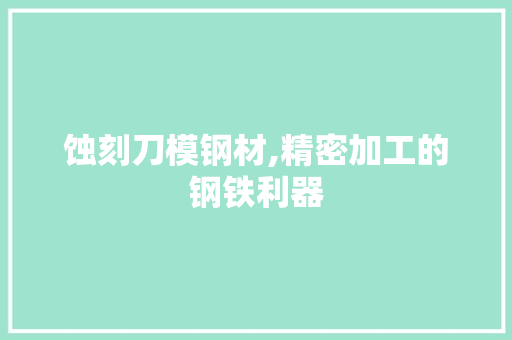 蚀刻刀模钢材,精密加工的钢铁利器